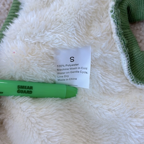 Grass Green, cream fuzzy lined puffer jacket - Picture 6 of 6